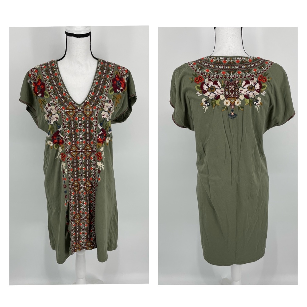 Johnny Was BEATRIZ KNIT TUNIC DRESS - Olive H61